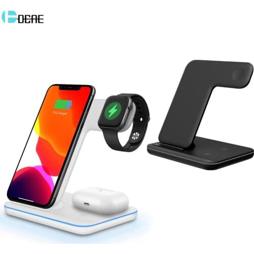 3 in 1 15W Qi Wireless Charger for iPhone 11 XS XR X 8 Samsung S10 S20 Charging Dock Station For Apple Watch 5 4 3 2 Airpods Pro