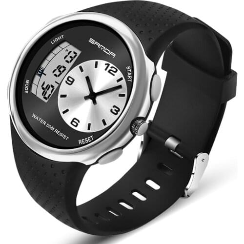 Sanda Clock Waterproof Teen Boy Watch Dual Screen Analog Digital Men Watches 2020 Student Sport Quartz Wristwatch часы на руку
