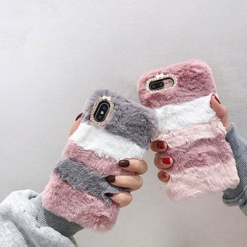Luxury Cute Fur Fluffy Case For OPPO A95 A94 A93 A74 A55 A54 A92S A91 Reno 5F 4F 4Z F19 F17 F11 F9 Pro TPU Soft Plush Back Cover