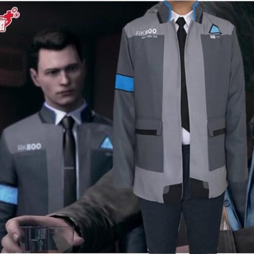 Detroit Become Human Cosplay Costumes Connor RK800 Suit Complete Outfit Uniform Jacket Coat Shirt Tie for Men Party Cosplay