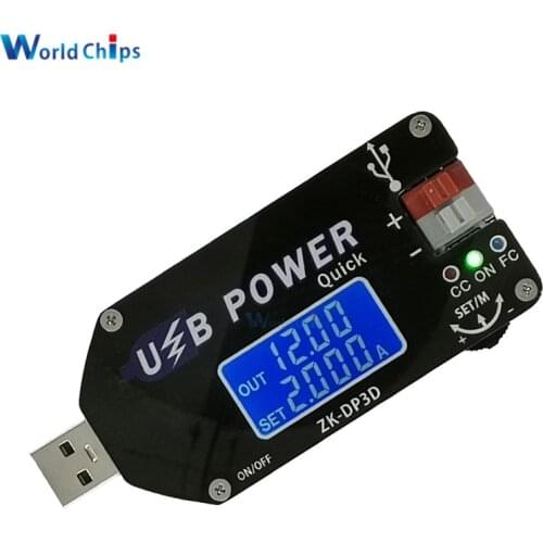 Diymore CNC USB TYEPE-C DC DC Converter CC CV 1-30V 2A 15W Power Module Adjustable Regulated power supply QC2.0 3.0 AFC