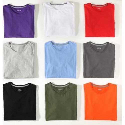 Free Ship T-Shirts Men Women 100% Cotton Summer Short Solid Male Female Basic Tshirts Plain Round Neck Plus Size 5XL Tees shirt