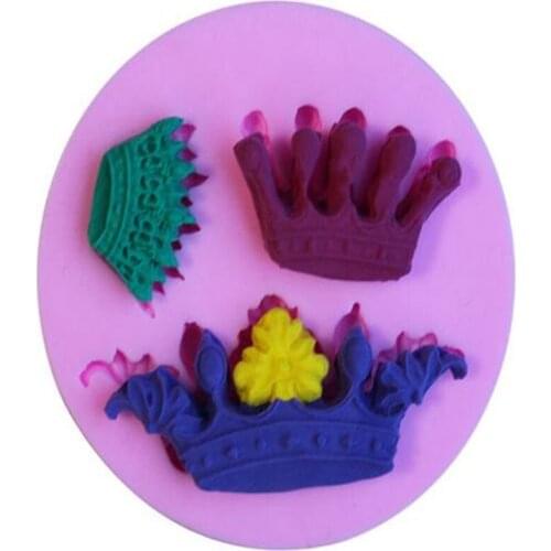 DIY Tools for Cake Decoration Lovely Cartoon Princess&Queen Crown 3D Liquid Silicone Pastry mould Pudding Ice Cube Soap Molds