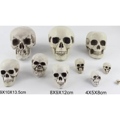 1 Pcs Halloween Artificial Skull Head Model Skull Bone Scary Horror Skeleton Ornament Festival Party Home Decoration