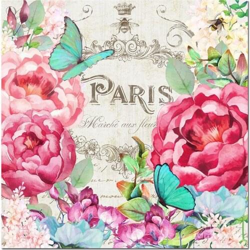 Full Square Round Resin Diy Diamond Painting Retro Butterfly Flower Embroidery Mosaic 5D Pictures By Numbers Wall StickerZP-2868