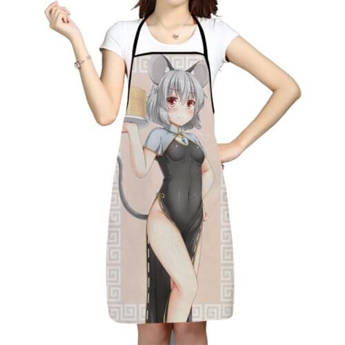 Kitchen Apron Nazrin Anime Girl Printed Sleeveless Oxford Fabric Aprons for Men Women Home Cleaning Tools Creative Gifts