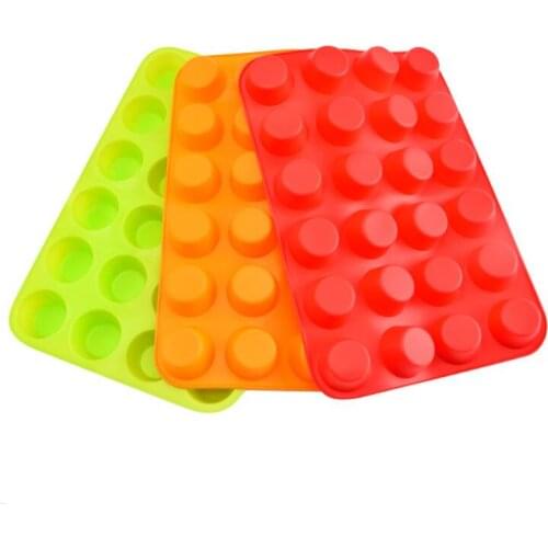 Mini Muffin Cup 24 Cavity Silicone Cake Molds Soap Cookies Cupcake Bakeware Pan Tray Mould Home DIY Cake Mold LX1046