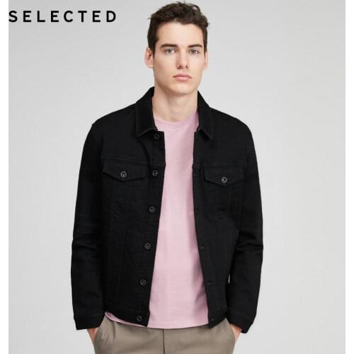 SELECTED Mens Water Washing Denim Jacket with Cotton R|420157502