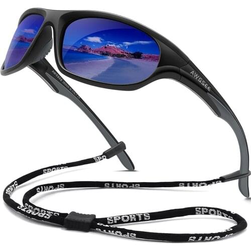 AWGSEE Mens Polarized Sunglasses Outdoor Sports Driving Fishing Goggles Sun Glasses Women TR90 Unbreakable Frame UV Protection