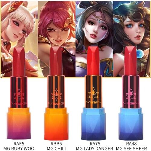 4Pcs/set MYG makeup set matte Lipstick Set Long-lasting Lips Makeup Waterproof Moisturizing Red Matte with flash Lipstick