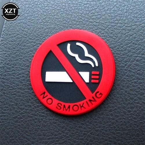 Universal Rubber NO SMOKING Sign Tips Warning Logo Car Stickers Taxi Door Decal Badge Glue Sticker Promotion car styling