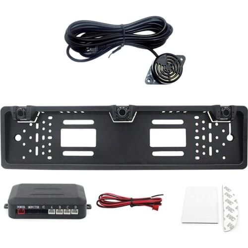 Parking Sensor Kit Car Frame Plate License EU Euro Auto License Plate Frame Car Parking Sensor Kit Parktronic Back Up Waterproof