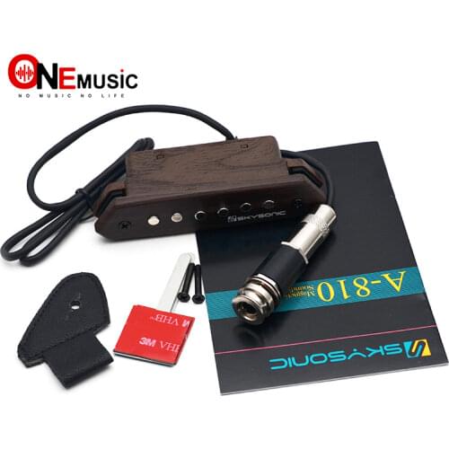 Skysonic Passive Acoustic Guitar Sound hole Pickup Humbucker A-810 Clear Sound with Tone and Volume Control Natural wood finish