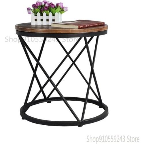 Customized Simple Living Room Sofa Ins Wind Coffee Table Wrought Iron Simple Bedside Table Solid Wood Side A Few Corners And Sma