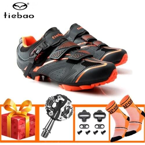TIEBAO Professional MTB Cycling Shoes Add Pedals Breathable Self-locking men women Wear-resistant Riding Bicycle Sneakers