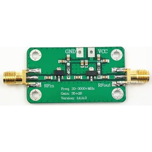 Radio frequency, wideband, low noise amplifier, LNA (20-3000MHz gain: 35dB)