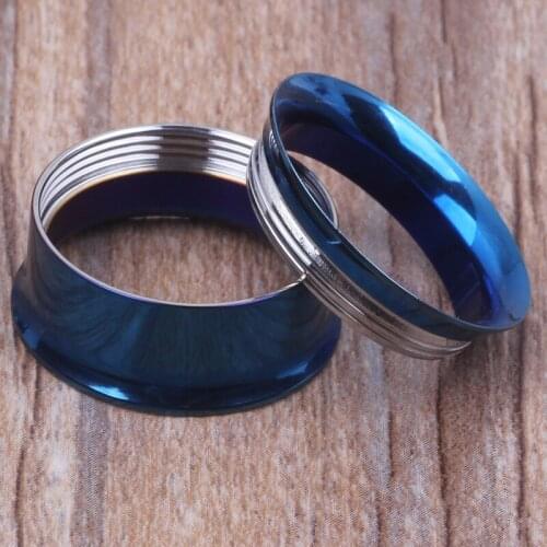 Sena Body Jewelry Piercing 5-20mm 36pcs/lot Internally Thread Double Flared Screw Blue Plug Expander Ear Tunnel