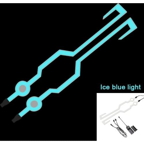 2 Pcs Motorcycle LED Night Riding Lights Bike Helmet EL Cold Light Flashing Stripe Luminous Signal Sticker Universal Waterproof