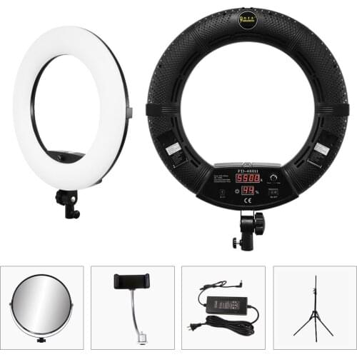 96W LED Ring Lights Lamps Kit with Tripod 3200K5500K Bi-color Yidoblo FD-480II 18in Video Studio Light Photography Lighting Vlog