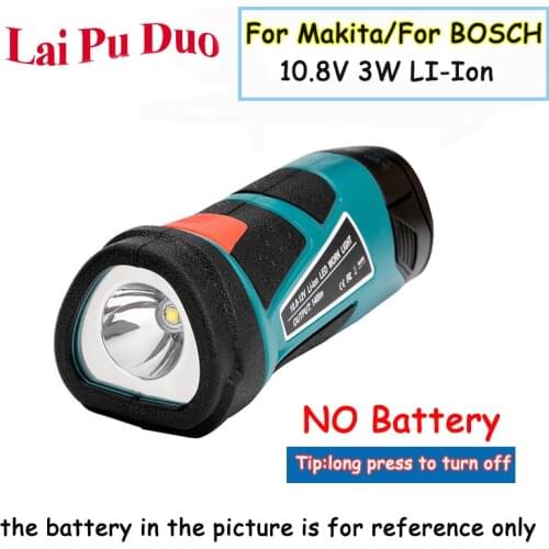 3W 10.8V 12V LED For Makita For BOSCH Torch Tools Work Light (NO Battery,NO Charger) Lithium Rechargeable Lamps Flashlight