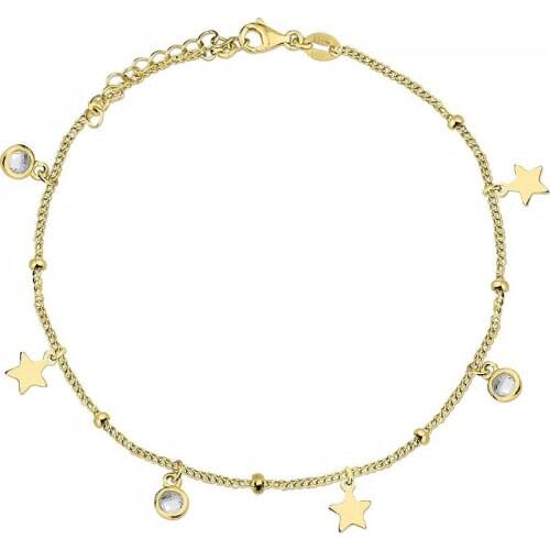 DARK DIAMOND-bracelet stars and sparkling zircons in 925 sterling silver. Jewel rust. Adjustable