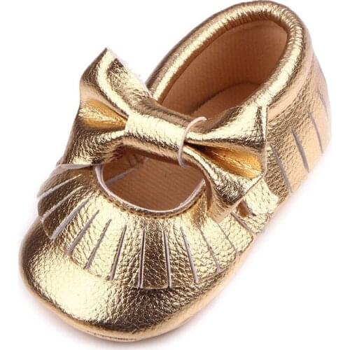 Cute Baby Girl Shoes Newborn First Walkers Fringe Tassel Bow Princess Shoes Enfant Moccasins PU Soft Sole Toddler Shoes Girl