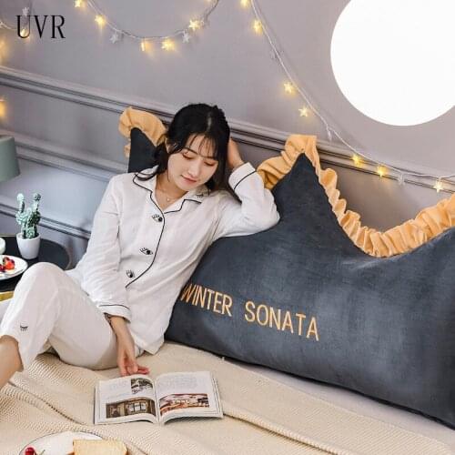 UVR Crystal Velvet Backrest Thick And Warm Headrest Cushion Large Sofa Waist Pillow For Family