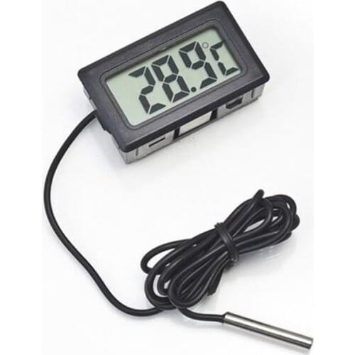 Waterproof LCD Digital Thermometer Aquarium Electronic Precision Fish Tank Temperature Measuring Tool with Probe Hygrometer