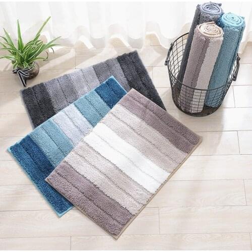 Bathroom Absorbent Floor Mats Microfiber Hot Selling Household Door Carpets Non-Slip Bathtub Rugs For Shower Room 50x80CM