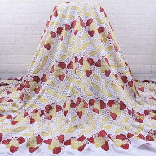 Zhenguiru High Quality African Nigerian Dry Lace Fabric Flower Embroidery Swiss Voile Lace In Switzerland With Stones A1813