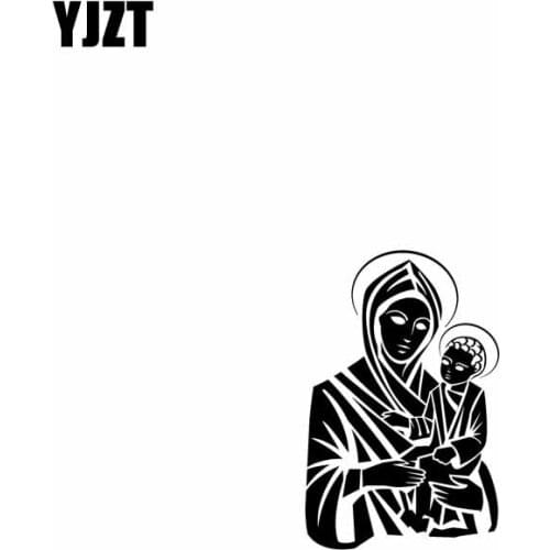 YJZT 11.6CM*17.8CM Jesus Vinyl Car Motorbike Sticker Decals Black/Silver C13-000193