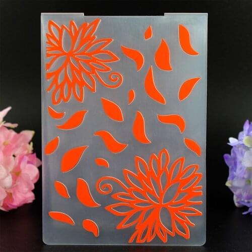 YLEF052 Flower Plastic Embossing Folder For Scrapbook Stencils DIY Photo Album Cards Making Decoration Template Tool 10.5*14.5cm