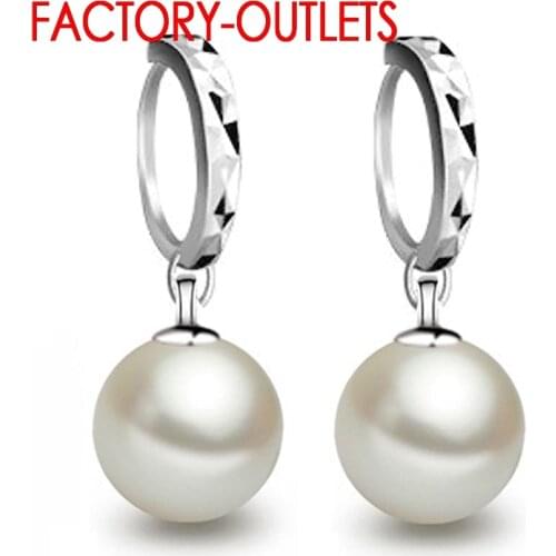 Newest High Quality 925 Sterling Silver With Freshwater Pearl Hoop Earrings For Women Lady Fashion Jewelry Factory Direct Sale