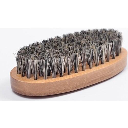 1PC Beard Brush Mens Small Soft Portable Bamboo Bristle Facial Massage Beard Combing Care Skin Care Tool Comb Curly Hair Brush