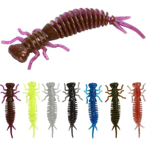 10pcs/lot Worm Larva Soft Lures 5.5cm/7.5cm/10cm Artificial Silicone Bait Jigging Wobblers Bass Carp Pesca Fishing Tackle