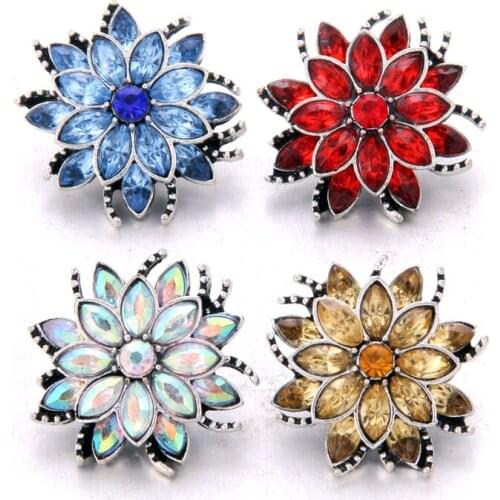 Boom Life 10PCS High Quality 18mm Snap Button Jewelry Lotus Flower Snap Buttons Fit Snap Bracelet for Women Snaps Jewelry