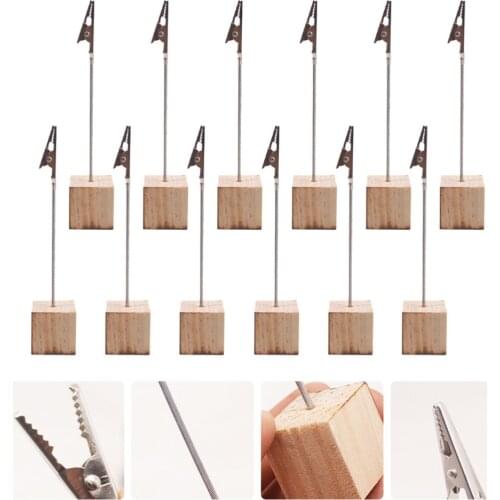 12pcs Creative Business Cards Holder Photo Holder Clips Memo Note Stand