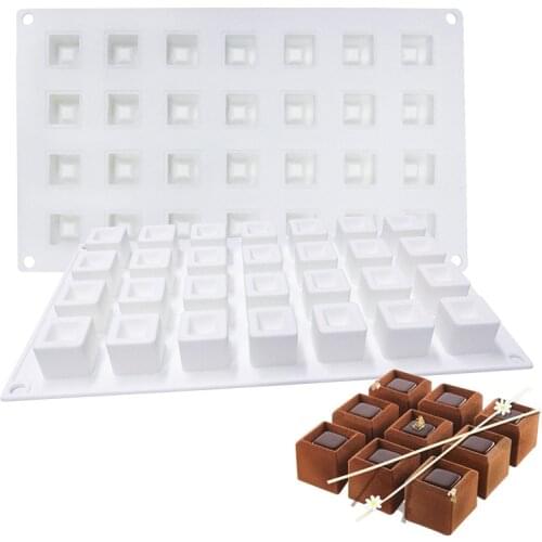 28 Holes Squre Cake Mould Silicone French Desserts Bakeware Moldes De Silicona Moule Silicone Cake Decorating Tool