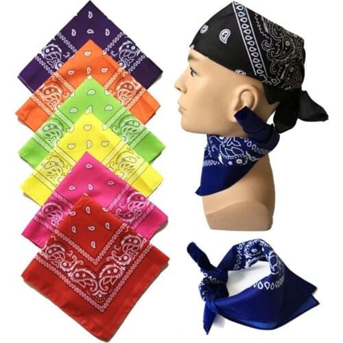 Fashion Hip Hop Men Women Bandana Sports Headwear Paisley Bandana Wrist Hairwrap Double Sided Head Wrap Scarf Headwear