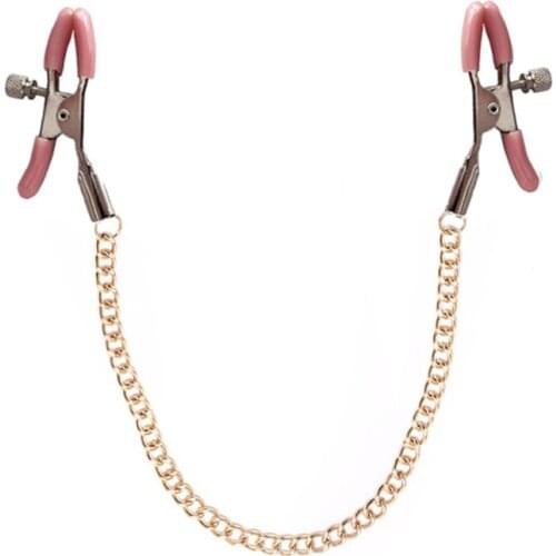 Bondage Adult Party Body JewelryDouble-Peak Nipple Labia Clitoris Clip Metal Breast Adjustable Toys Sex Women Game