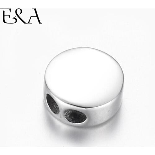 316L Stainless Steel Spacer Double Hole Beads Fit 3mm Rope for DIY Bracelet Necklace Jewelry Making Findings Supplies