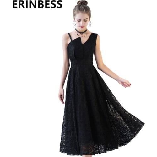 2019 Black Lace Evening Dress Formal Gown Robe de Soiree Sexy V-neck Evening Dresses Party Gowns Vestido De Festa