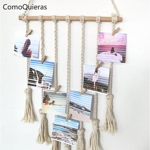 Photo Clip Nordic Home Decor Wall Hanging Tapestry Woven Tapestry Tassel Bohemian Dorm Room Decoration Accessories
