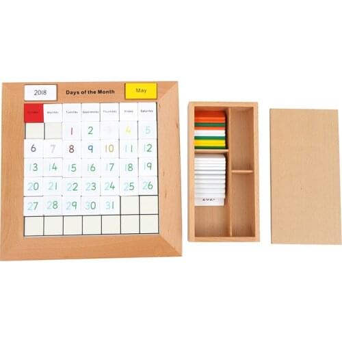Wooden Calendar Montessori History Materials for Kids to Learn Year/ Month/ Week/ Day Preschool Early Educational Tools for CASA