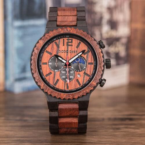 Dropshopping Wood Quartz Mans Watches Stopwatch Auto Date Hot Selling Wristwatches Male часы мужские relogio masculinoGift Box