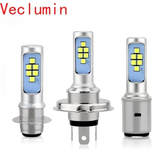 H4 LED Motorcycle Headlight BA20D P15D H6 Hi/Low Canbus Led Bulb 1200LM Fog Driving Lights DRL Scooter Front Lamp White