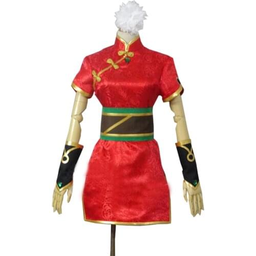 2020 The Loose Cannon Firecracker Jinx Cosplay Costume Anime Red Custom Made Cheongsam