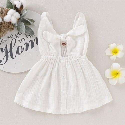 Dress Children Toddler Kids Baby Girls Dress Sundress Flower High Quality Linen Button A-line Dresses Shoulder-less Collar