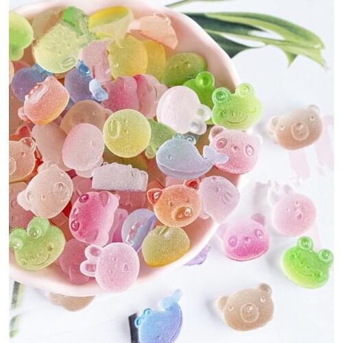 10PCS Cartoon Animal Flatback Planar Resin DIY Craft Supplies Phone Shell Decor Material Kids Hair Accessories Arts