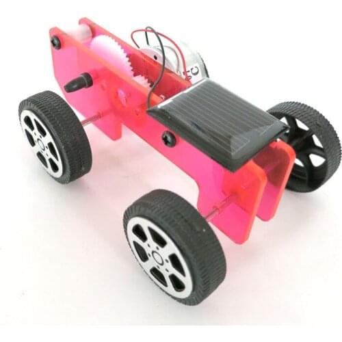 DIY Solar Energy Car Handmade Toys Physical Gizmo Building Blocks Kits Solar Energy Assembled Toy Teaching Tool Car Model Gift